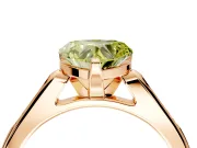 Solitaire Engagement Ring Setting for Fancy Yellow Heart-Shaped Center with Channel Accents and Prong Head in Rose Gold