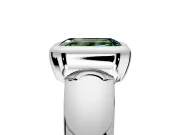 Solitaire Engagement Ring Setting for Fancy Green Emerald Cut Center with Wide Band and Bezel Head in Platinum