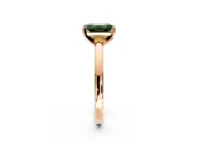 Solitaire Engagement Ring Setting for Fancy Green Emerald Cut Center with Basket Rail and Prong Head in Rose Gold
