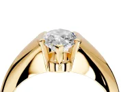 Tension Engagement Ring Setting for Marquise Center with Wide Tapered Band and Tension Head in Yellow Gold
