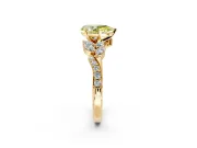 Solitaire Engagement Ring Setting for Fancy Yellow Pear-Shaped Center with Marquise Accent Twist Band and Prong Head in Yellow Gold