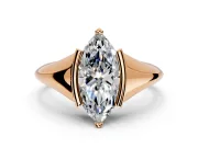 Tension Engagement Ring Setting for Marquise Center with Wide Tapered Band and Tension Head in Rose Gold