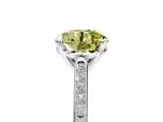 Solitaire Engagement Ring Setting for Fancy Yellow Round Cut Center with Channel Accents and Prong Head in Platinum