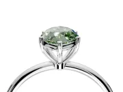 Solitaire Engagement Ring Setting for Fancy Green Marquise Center with Straight Thin Band and Prong Head in Platinum