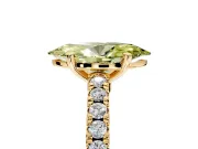 Solitaire Engagement Ring Setting for Fancy Yellow Marquise Center with Single Row Accent Band and Prong Head in Yellow Gold