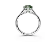 Solitaire Engagement Ring Setting for Fancy Green Round Cut Center with Cathedral Band and Prong Head in Platinum