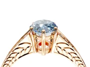 Split Shank Engagement Ring Setting for Fancy Blue Marquise Center with Pave Split Shank and Prong Head in Rose Gold
