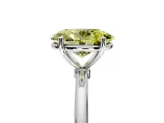 Solitaire Engagement Ring Setting for Fancy Yellow Oval Center with Straight Thin Band and Prong Head in White Gold