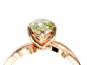 Solitaire Engagement Ring Setting for Fancy Yellow Marquise Center with Pave and Plain Crossover Band and Prong Head in Rose Gold