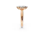 Solitaire Engagement Ring Setting for Marquise Center with Reverse Tapered Band and Prong Head in Rose Gold