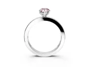 Solitaire Engagement Ring Setting for Fancy Pink Pear-Shaped Center with Channel Baguette Band and Prong Head in Platinum