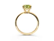 Minimalist Solitaire Engagement Ring Setting for Fancy Yellow Round Cut Center with Thin Band and Prong Head in Yellow Gold