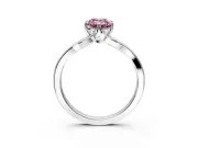 Solitaire Engagement Ring Setting for Fancy Pink Emerald Cut Center with Plain Split Shank and Prong Head in Platinum