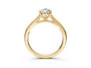 Solitaire Engagement Ring Setting for Pear-Shaped Center with Narrow Cathedral Band and Prong Head in Yellow Gold
