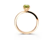Solitaire Engagement Ring Setting for Fancy Yellow Emerald Cut Center with Thin Rounded Plain Band and Prong Head in Rose Gold