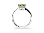 Solitaire Engagement Ring Setting for Fancy Yellow Princess Cut Center with Channel-Set Accent Band and Prong Head in Platinum