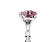 Solitaire Engagement Ring Setting for Fancy Pink Round Cut Center with Bamboo Band and Prong Head in Sterling Silver