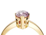 Solitaire Engagement Ring Setting for Fancy Pink Marquise Center with Plain Band and Flat Tab Prong Head in Yellow Gold