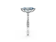 Solitaire Engagement Ring Setting for Fancy Blue Marquise Center with Pave Accents and Prong Head in Platinum