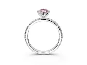 Solitaire Engagement Ring Setting for Fancy Pink Marquise Center with Shared-Prong Accents and Prong Head in Platinum
