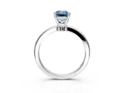 Solitaire Engagement Ring Setting for Fancy Blue Emerald Cut Center with Plain Band and Tulip Prong Head in Platinum