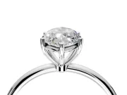 Solitaire Engagement Ring Setting for Marquise Center with Straight Thin Band and Prong Head in Platinum