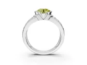 Bezel Engagement Ring Setting for Fancy Yellow Round Cut Center with Wide Channel-Set Band and Bezel Head in Platinum