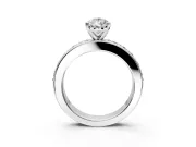 Solitaire Engagement Ring Setting for Pear-Shaped Center with Channel-Set Accents and Prong Head in Platinum