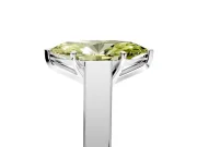 Solitaire Engagement Ring Setting for Fancy Yellow Marquise Center with Tapered Split Shoulders and Prong Head in Sterling Silver