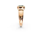 Solitaire Engagement Ring Setting for Fancy Green Cushion Cut Center with Wide Band and Bezel Head in Rose Gold