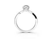 Solitaire Engagement Ring Setting for Marquise Center with Plain Split Shank and Prong Head in Platinum
