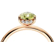 Solitaire Engagement Ring Setting for Fancy Yellow Pear-Shaped Center with Plain Band, Open Basket and Prong Head in Rose Gold