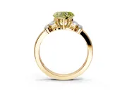 Solitaire Engagement Ring Setting for Fancy Yellow Heart-Shaped Center with Marquise Flower Shoulders and Prong Head in Yellow Gold