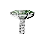 Rope Engagement Ring Setting for Fancy Green Marquise Center with Accent Shoulders and Prong Head in Sterling Silver