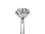 Solitaire Engagement Ring Setting for Round Cut Center with Plain Band, Open Basket and Prong Head in Platinum