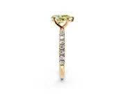 Solitaire Engagement Ring Setting for Fancy Yellow Pear-Shaped Center with Micro Pave Band and Prong Head in Yellow Gold