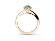Solitaire Engagement Ring Setting for Fancy Green Marquise Center with Basket Rail and Prong Head in Rose Gold