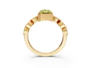 Vintage Station Engagement Ring Setting for Fancy Yellow Radiant Cut Center with Accents and Prong Head in Yellow Gold