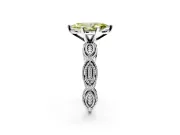Solitaire Engagement Ring Setting for Fancy Yellow Marquise Center with Marquise Panel Band and Prong Head in Platinum