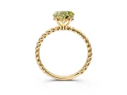 Solitaire Engagement Ring Setting for Fancy Yellow Heart-Shaped Center with Plain Twisted Rope Band and Prong Head in Yellow Gold