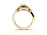 Floral Engagement Ring Setting for Fancy Yellow Emerald Cut Center with Marquise Cluster Shoulders and Prong Head in Yellow Gold