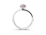 Solitaire Engagement Ring Setting for Fancy Pink Pear-Shaped Center with Pave Accents and Prong Head in Platinum