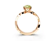 Solitaire Engagement Ring Setting for Fancy Yellow Pear-Shaped Center with Pave and Plain Crossover Band and Prong Head in Rose Gold