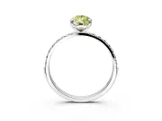 Solitaire Engagement Ring Setting for Fancy Yellow Pear-Shaped Center with Pave Accents and Prong Head in Sterling Silver