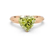 Solitaire Engagement Ring Setting for Fancy Yellow Heart-Shaped Center with Wide Knife Ridge Band and Prong Head in Rose Gold