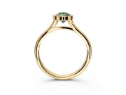 Solitaire Engagement Ring Setting for Fancy Green Pear-Shaped Center with V Split Shank and Bezel Head in Yellow Gold