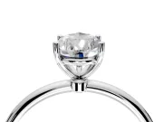 Solitaire Engagement Ring Setting for Pear-Shaped Center with Straight Thin Band and Prong Head in Platinum