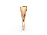 Tension Engagement Ring Setting for Fancy Yellow Oval Center with Wide Tapered Band and Tension Head in Rose Gold