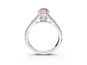 Solitaire Engagement Ring Setting for Fancy Pink Marquise Center with Pave Rail Split Shank and Prong Head in White Gold