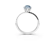 Solitaire Engagement Ring Setting for Fancy Blue Marquise Center with Fine Pave Accents and Prong Head in Platinum